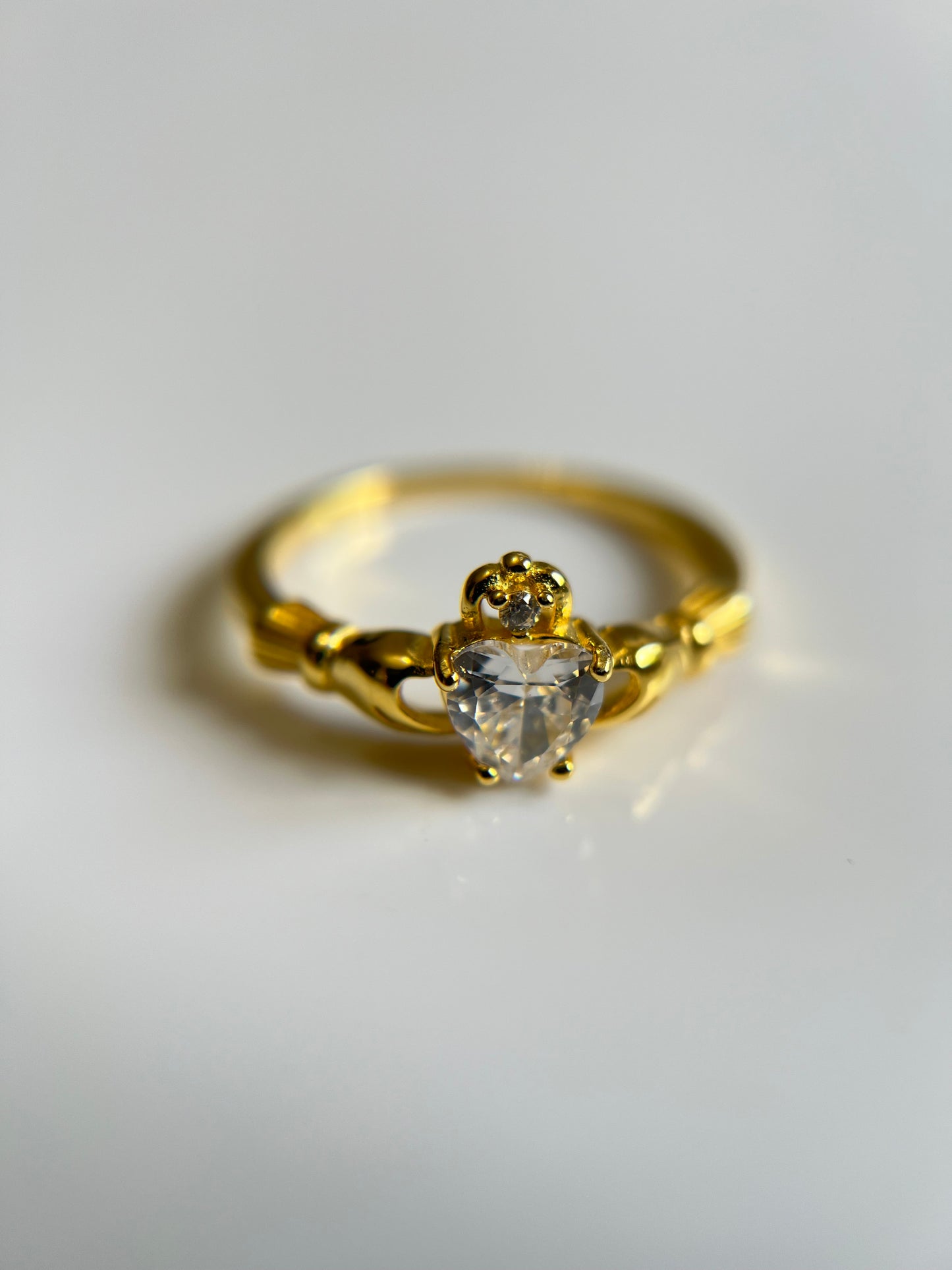 Gold Tone Irish Celtic Claddagh Ring