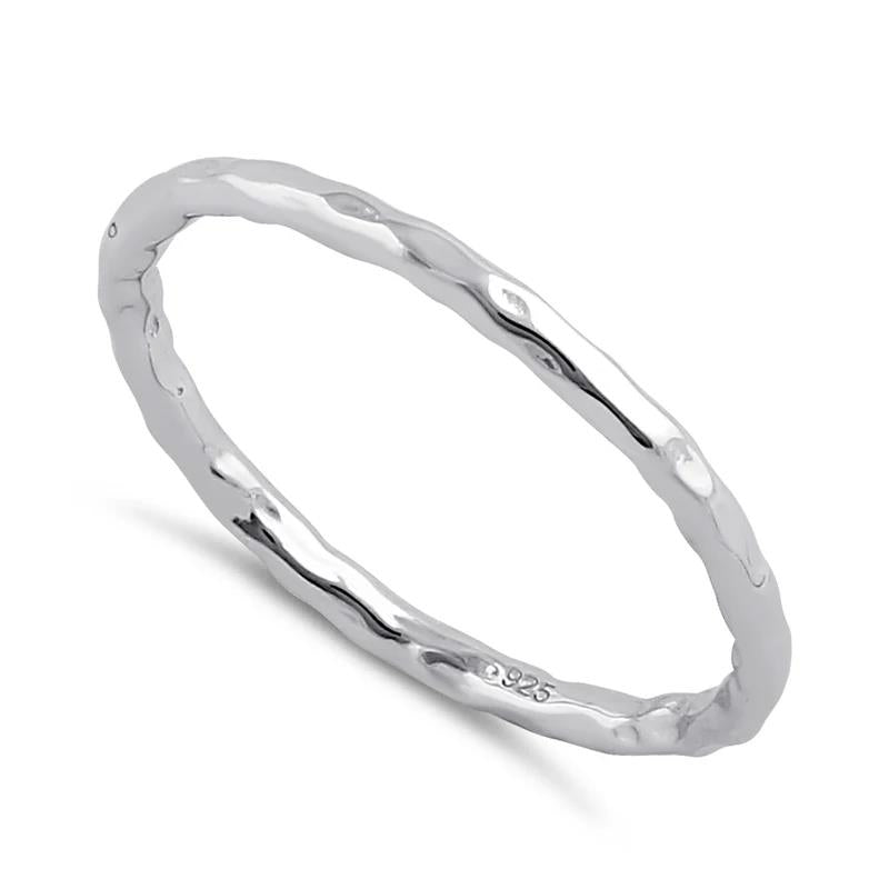 Sterling Silver Hammered Ring, 925 Stamped, Thumb Ring