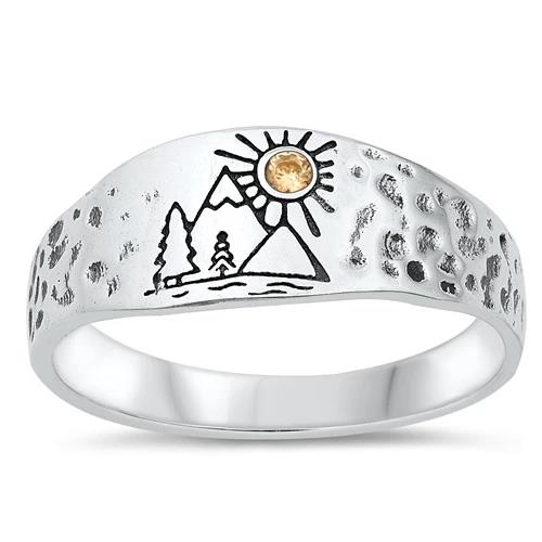 Sun, Mountain and Trees 8mm Band