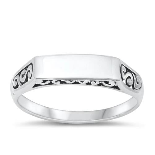Oxidized Sterling Silver Design Ring