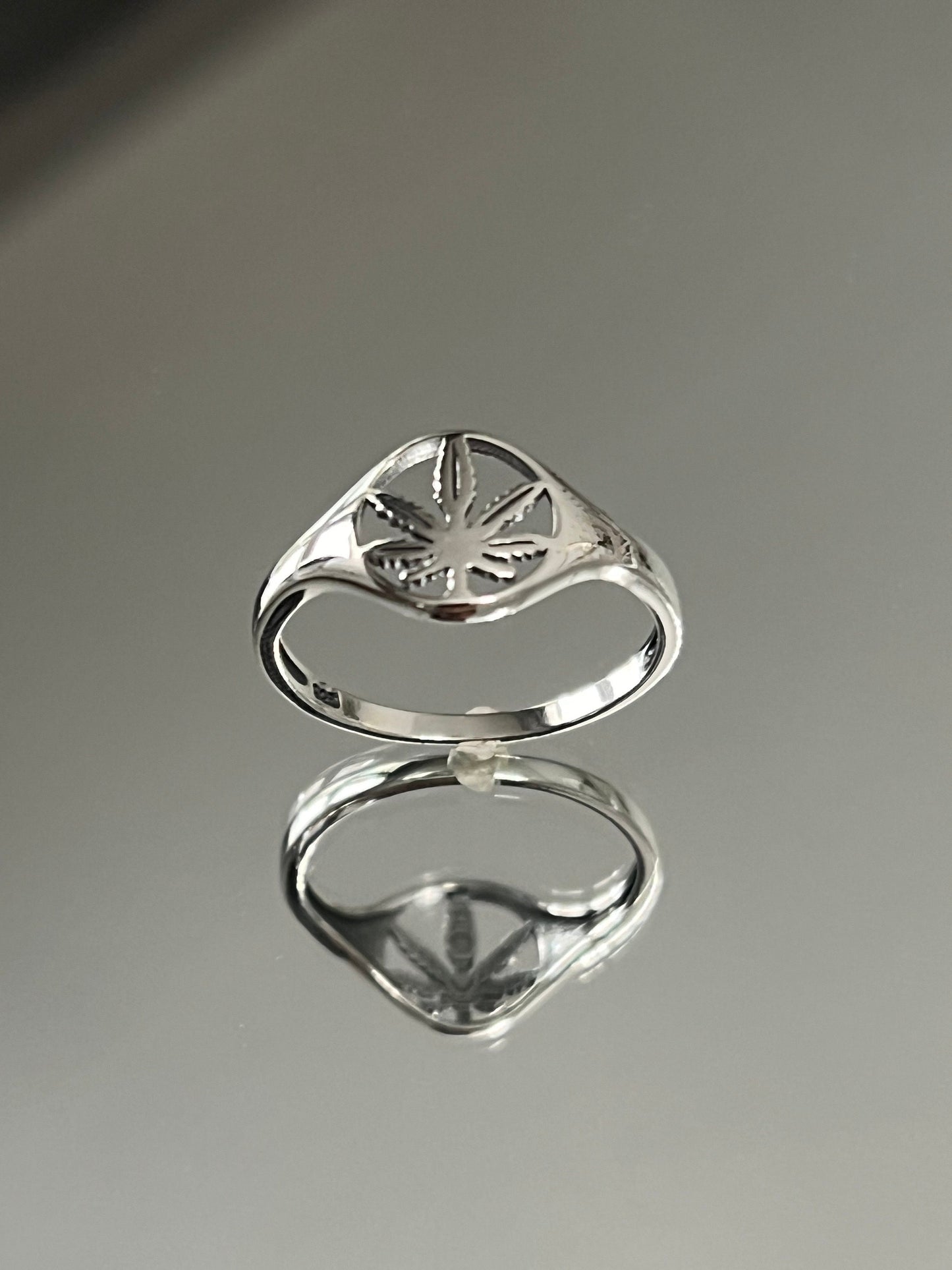Marijuana Ring Sterling Silver Men & Women's Ring