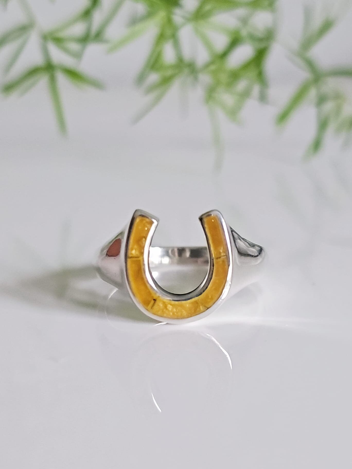 Horse Shoe Ring, Tiger Eyes Stone