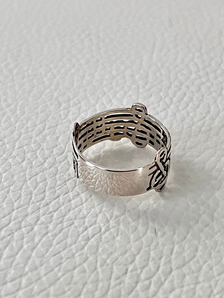 Music Note Ring Sterling Silver Ring