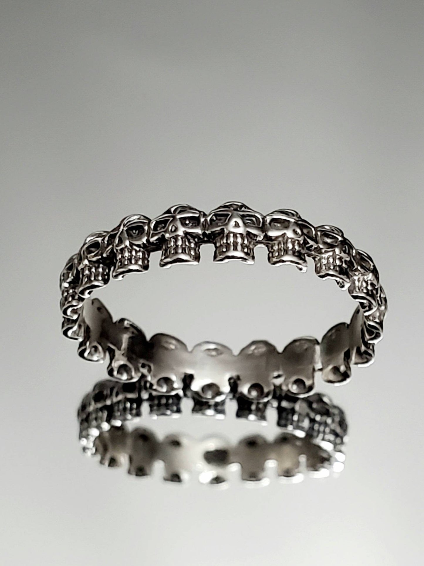 Thin Skull Ring, Sterling Silver Ring, Gothic Men's Women Ring, 925 stamped , Gothic, Skeleton