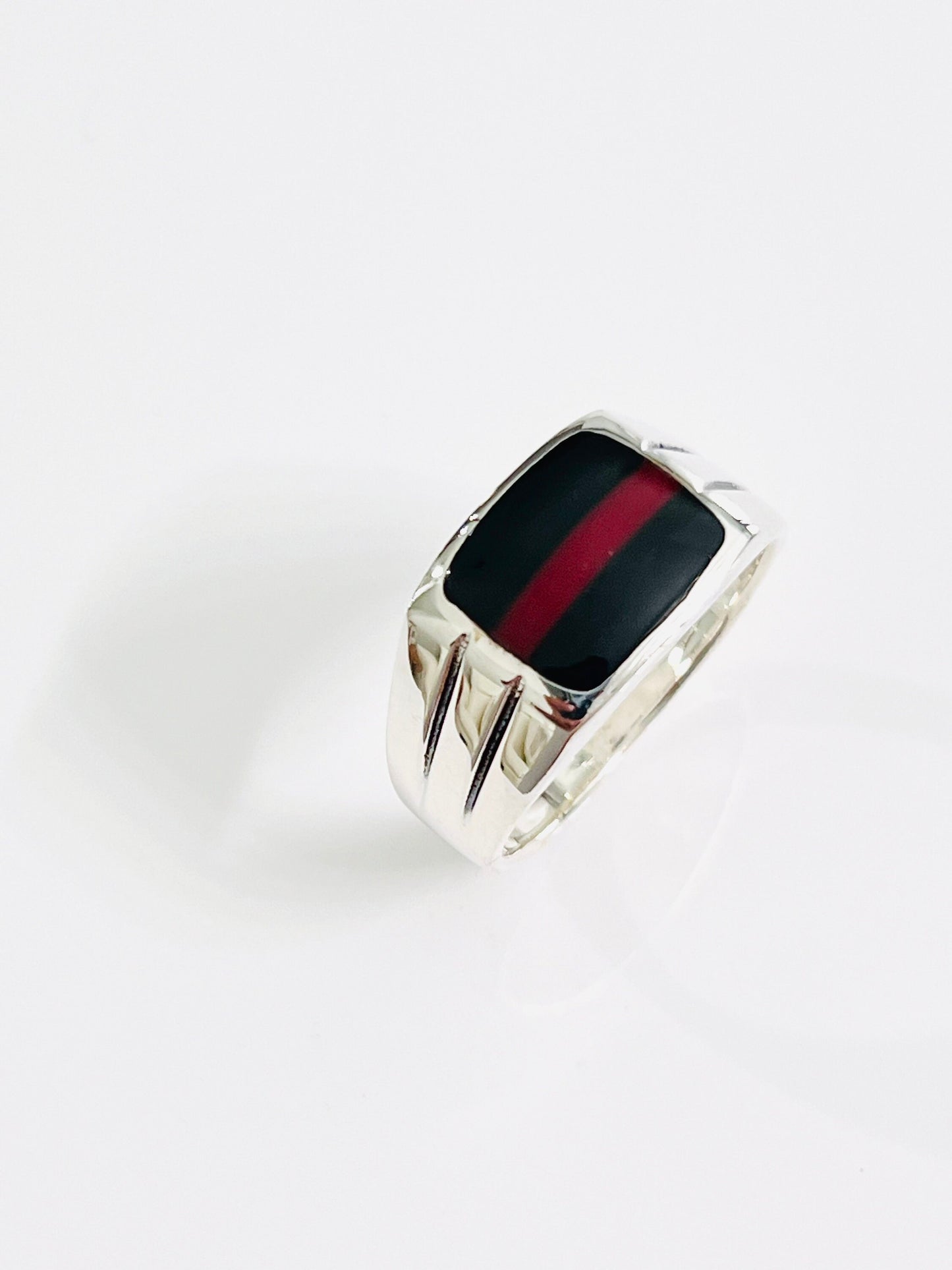Multi Stone Men's Silver Ring