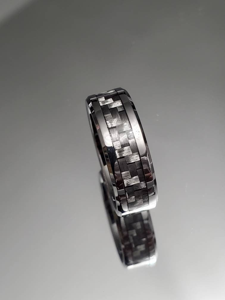 Men's Carbon Fiber Tungsten Ring Car Enthusiast