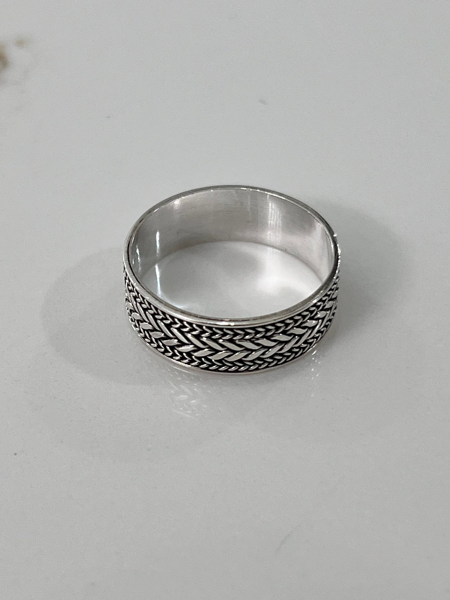 Men's Woven Leaves Sterling Silver