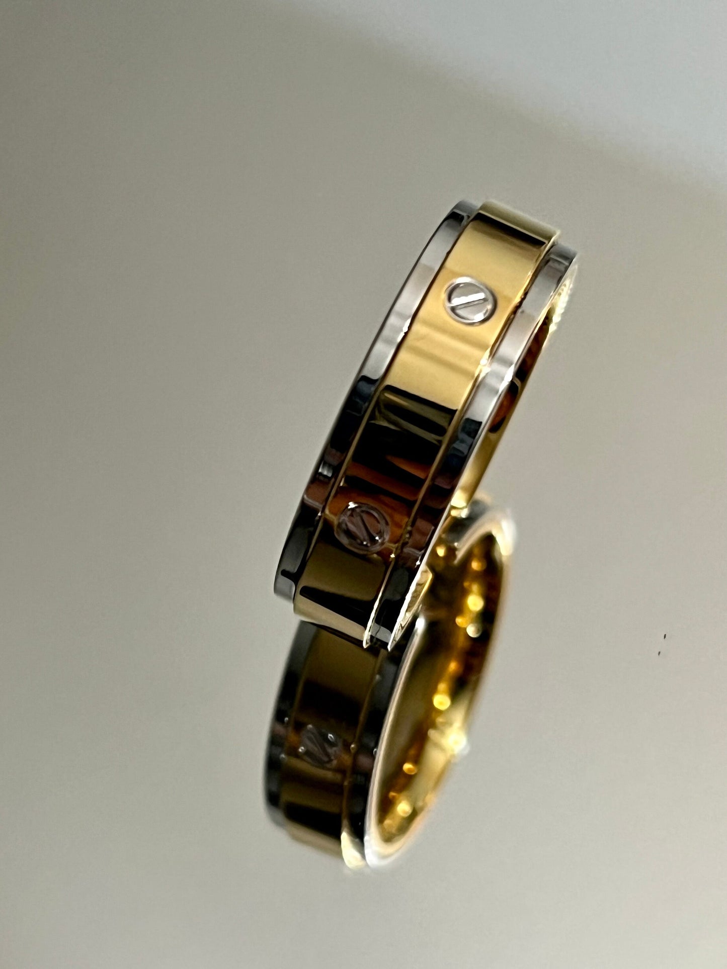 Gold Silver Stainless Steel Flat Head Band 8mm Ring