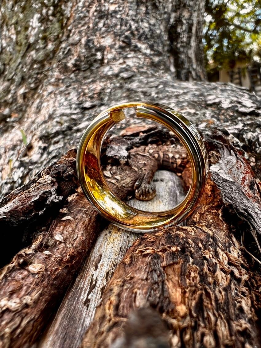 Gold Silver Stainless Steel Flat Head Band 8mm Ring
