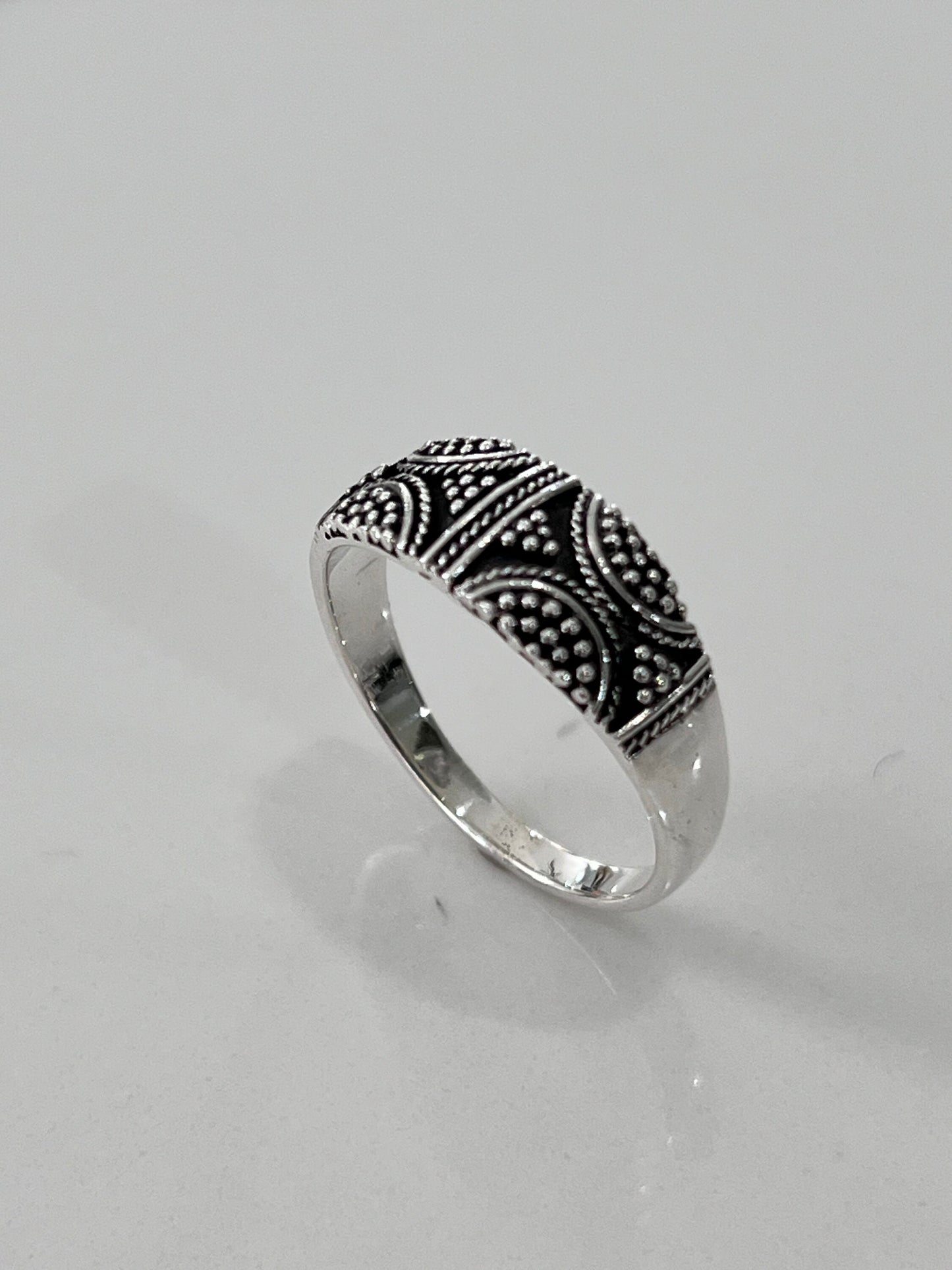 Men's Bali Ring, Sterling Silver, 925, Men's Ring, 7.5mm Wedding Band, Gift For Him/Her/Them