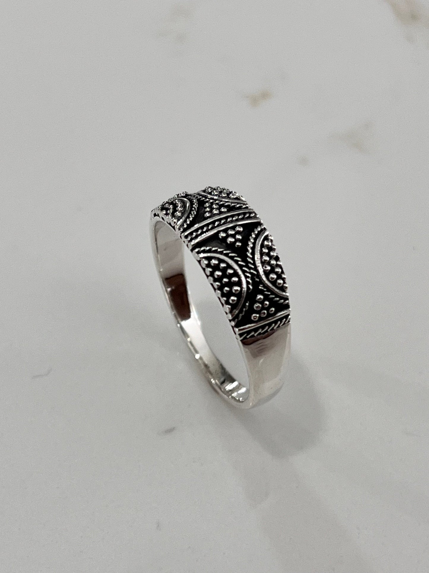 Men's Bali Ring, Sterling Silver, 925, Men's Ring, 7.5mm Wedding Band, Gift For Him/Her/Them