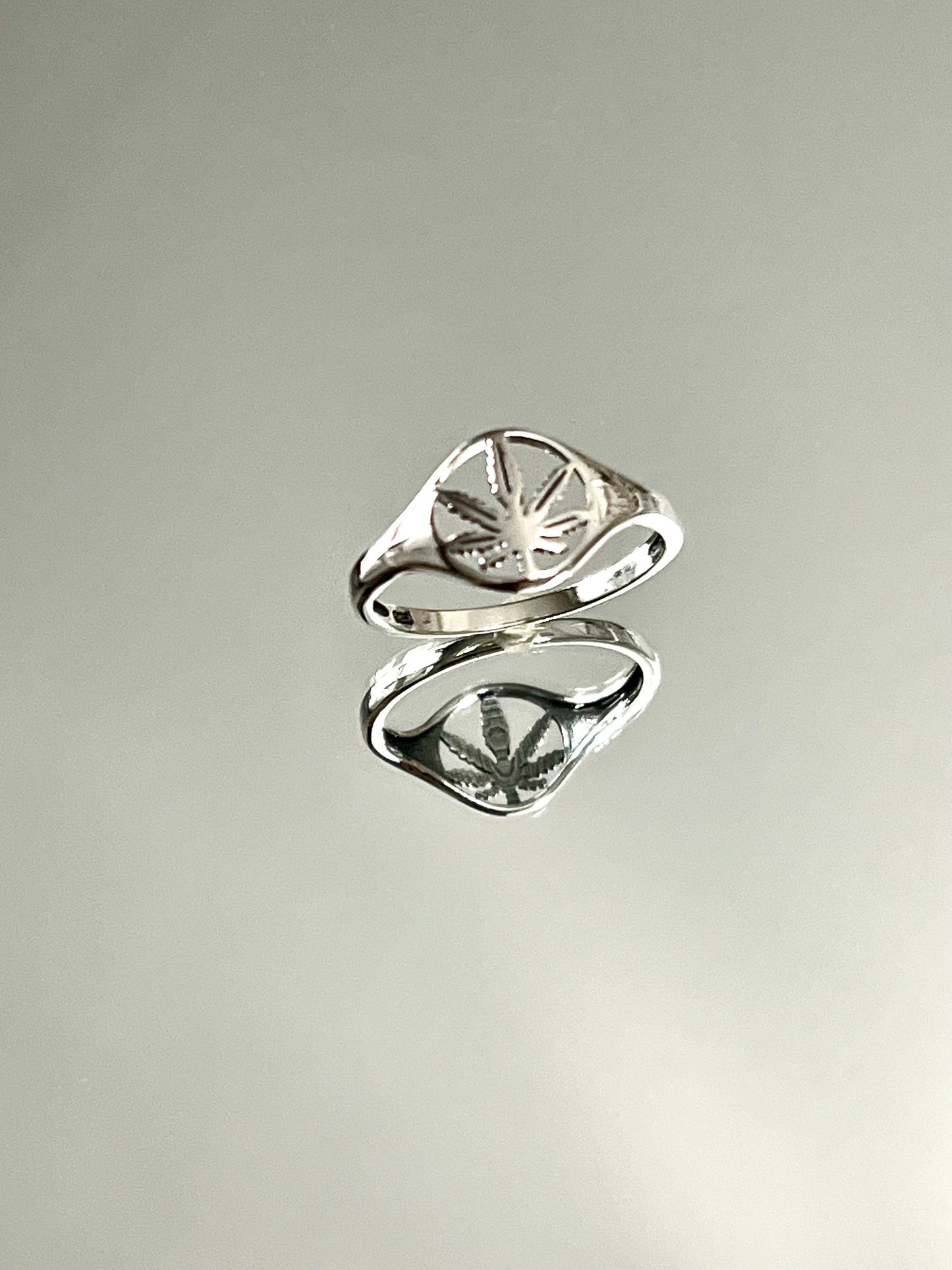 Marijuana Ring Sterling Silver Men & Women's Ring