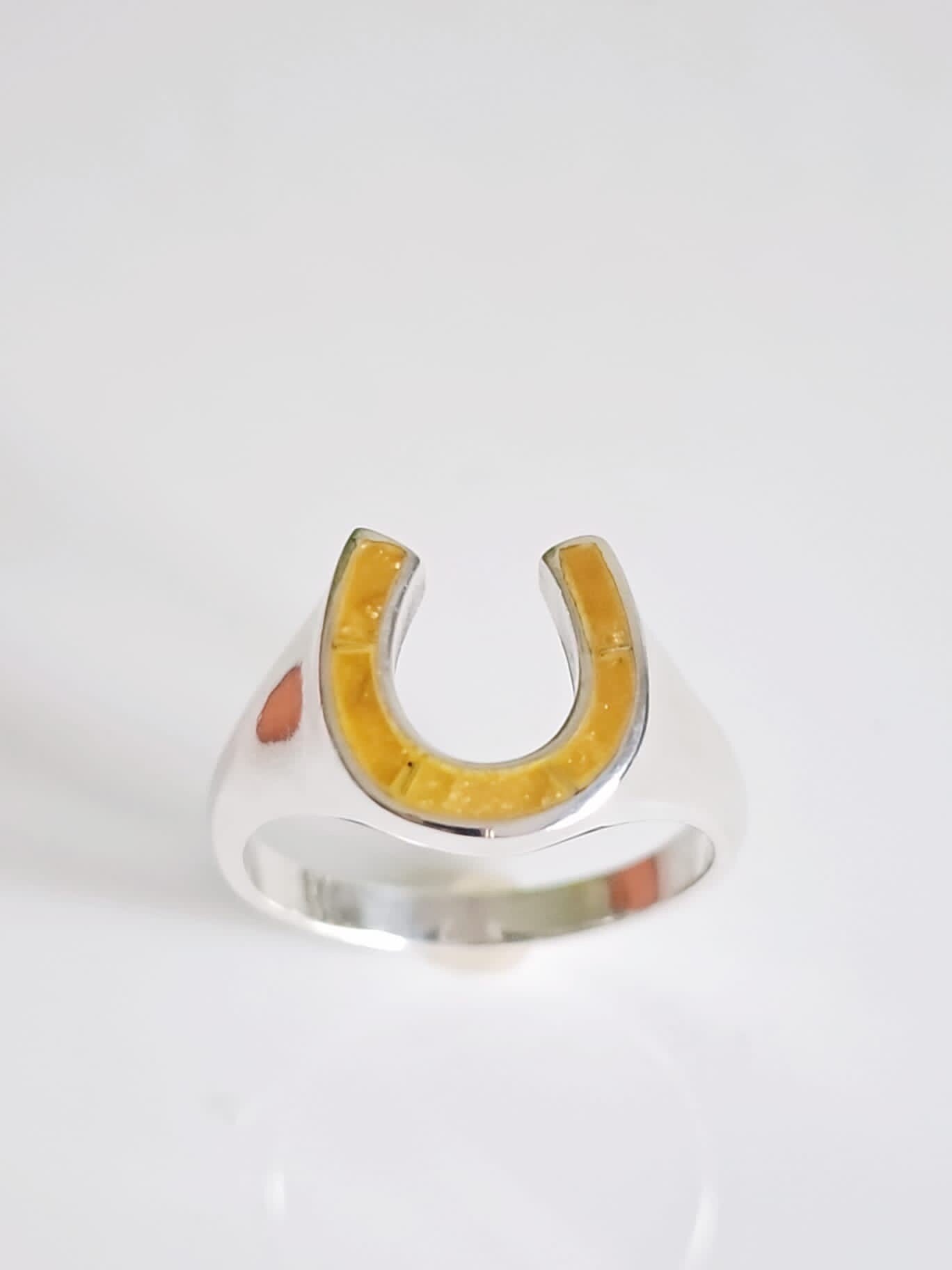 Horse Shoe Ring, Tiger Eyes Stone