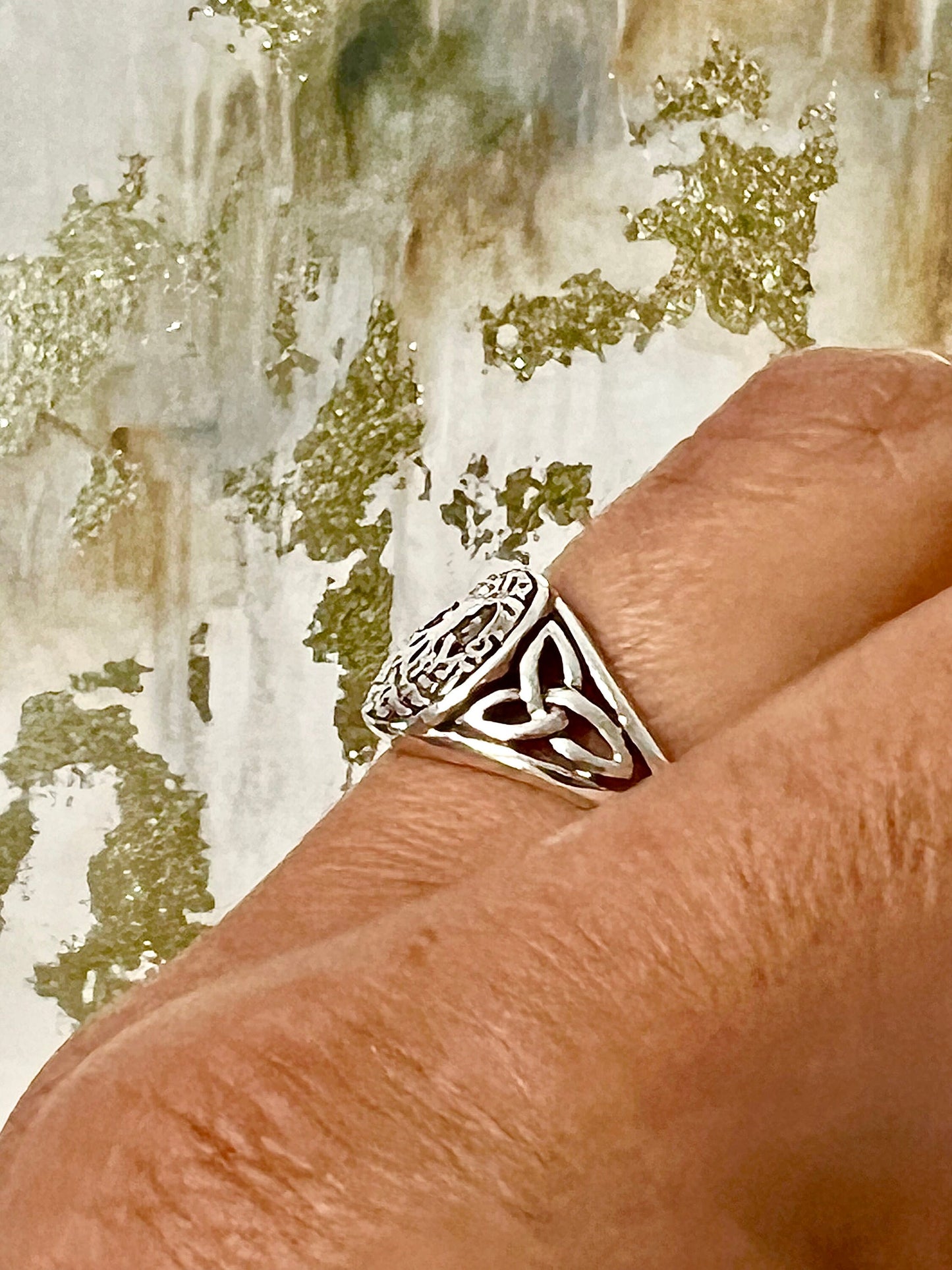 Sterling Silver Tree of Life Men's Ring, 12mm Face, Engagement, trendy