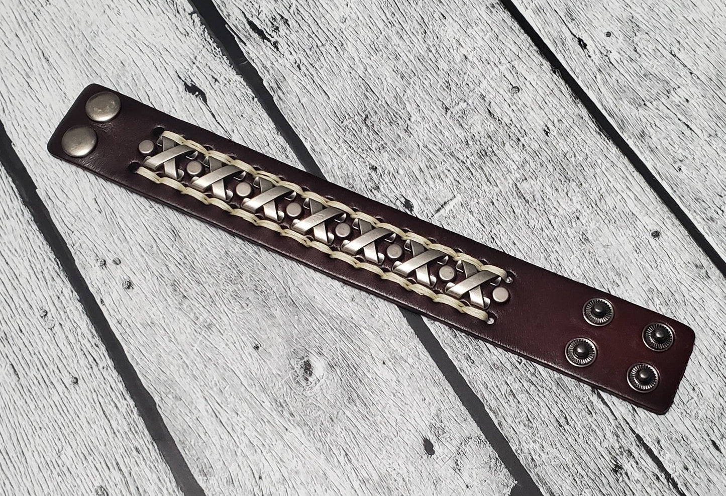 Handmade Brown Leather Bracelet