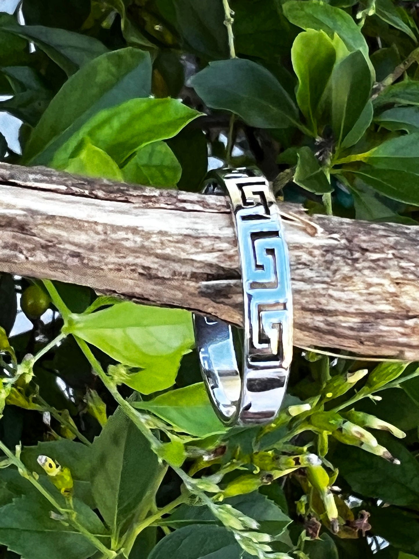Sterling Silver Men's Ring, Durable Mens Band, Greek design Band, Wedding Statement Ring, Gift for him/her, Unisex