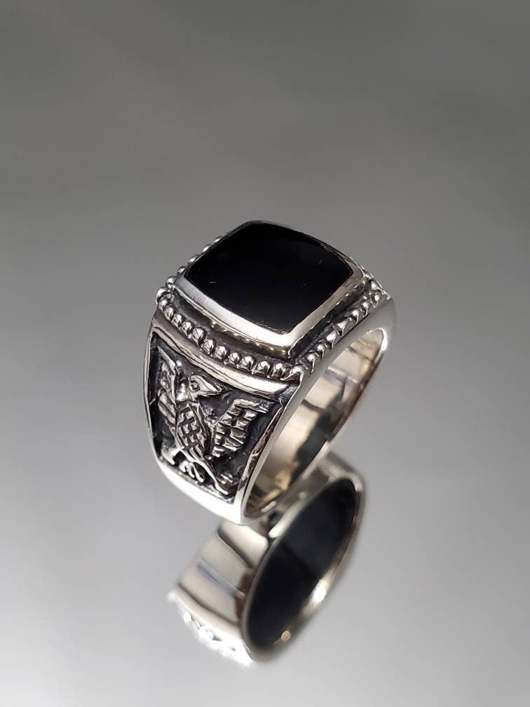 Kingsman Onyx Eagle Ring