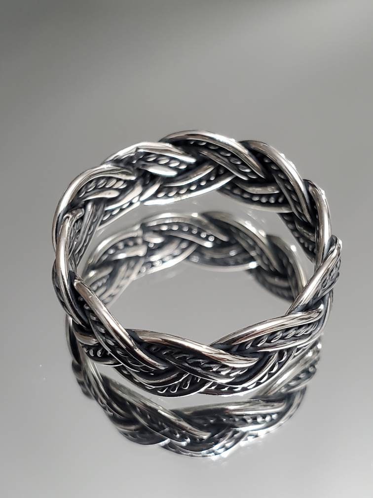 Sterling Silver Men's Ring, Oxidized Sterling Silver Ring, Men's 8mm Band, Men Jewelry, Jewelry for Him, 925 Silver Ring