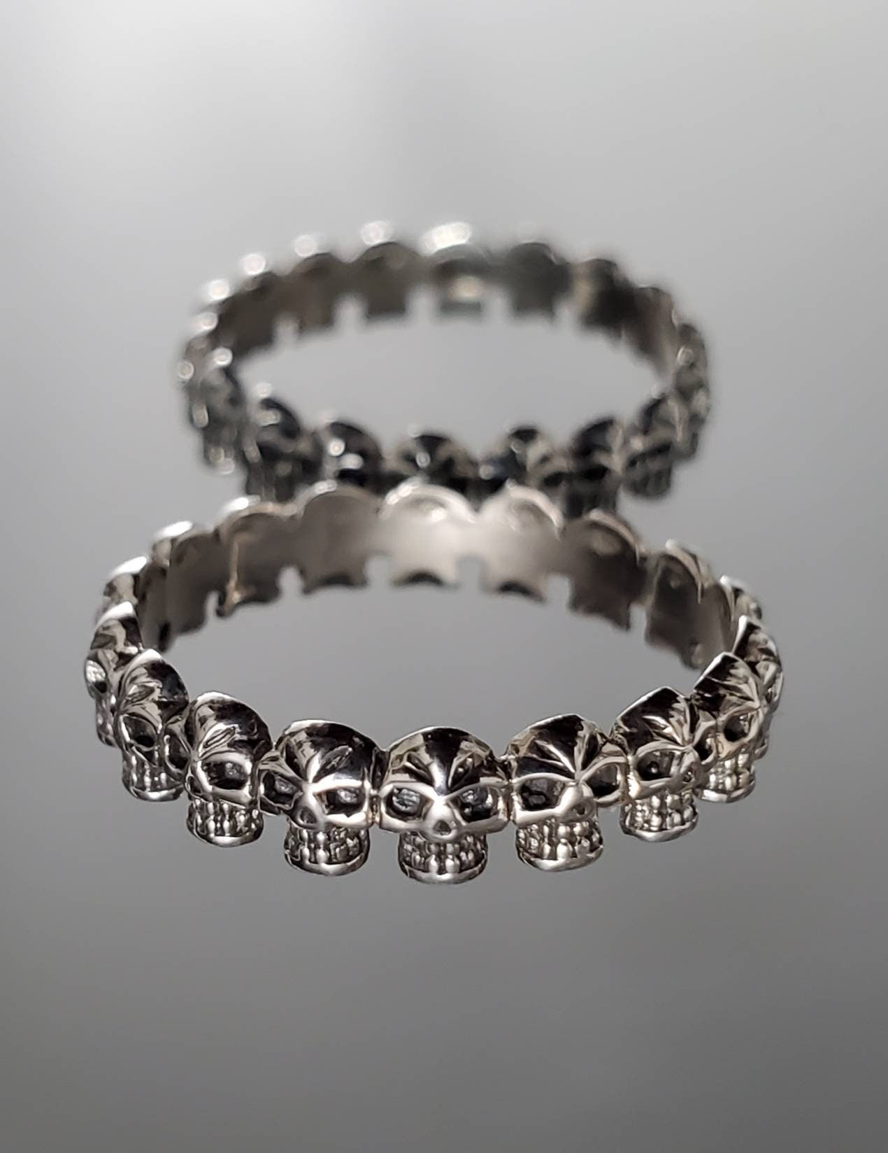 Thin Skull Ring, Sterling Silver Ring, Gothic Men's Women Ring, 925 stamped , Gothic, Skeleton