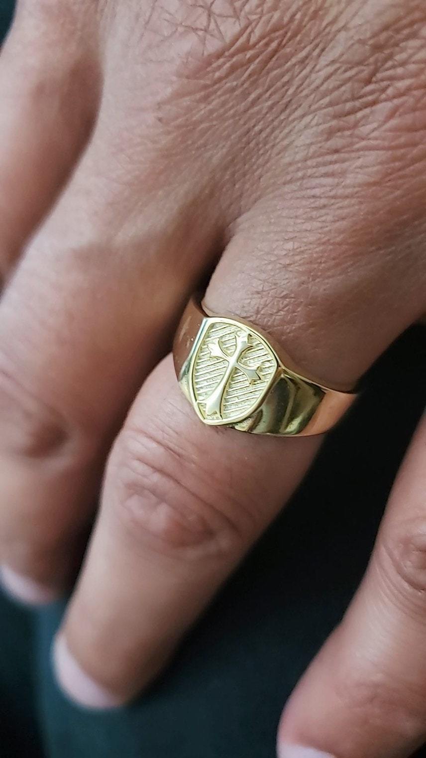 Gold Plated Cross Ring