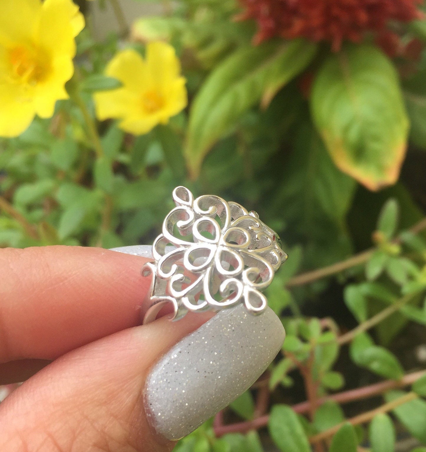 Filigree Sterling Silver Women Ring