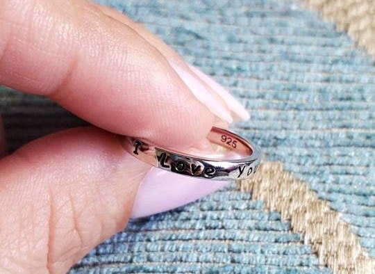 Engrave "I Love You" Solid Sterling Silver Band