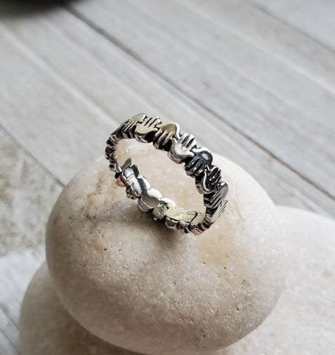 Hand of Fatima Sterling Silver Protection Amulet Ring, Hamesh, Hamsa, Man, Women Thumb Band