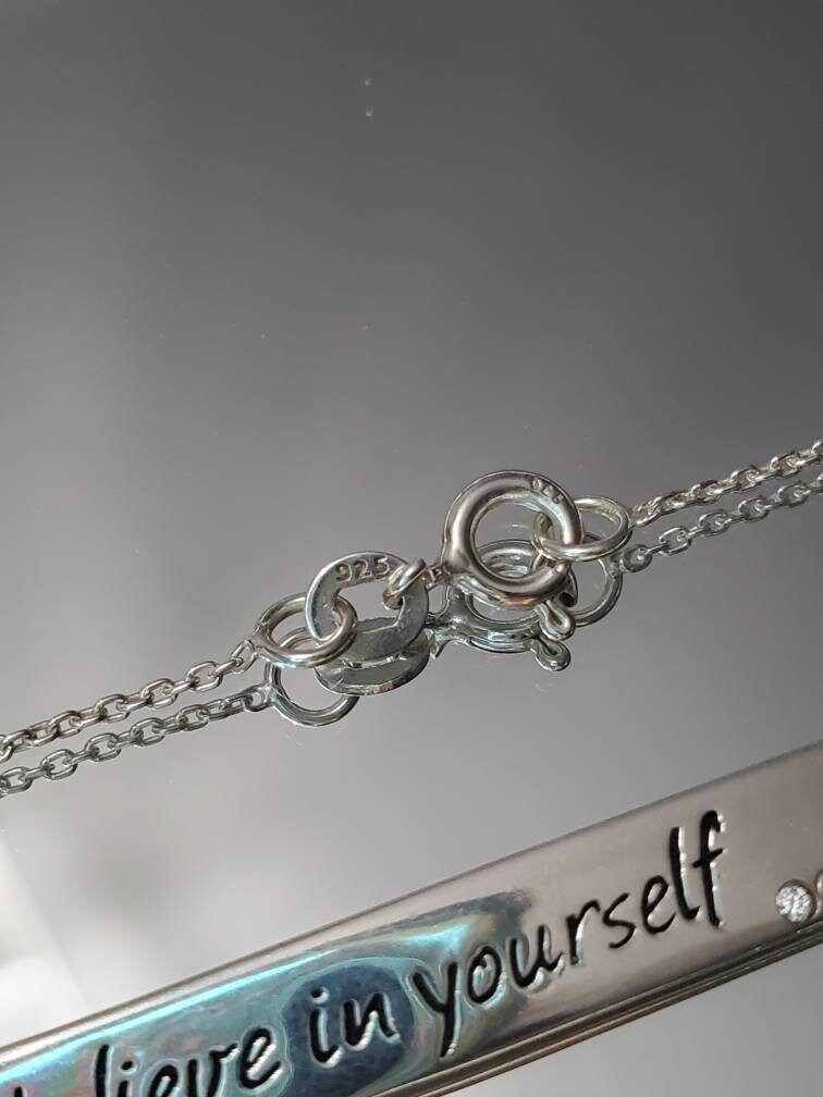 "Believe in yourself" Bar Pendant 18" Chain