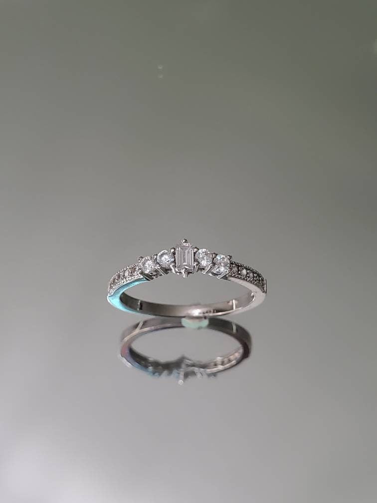 Sterling Silver Emerald Cut Ring