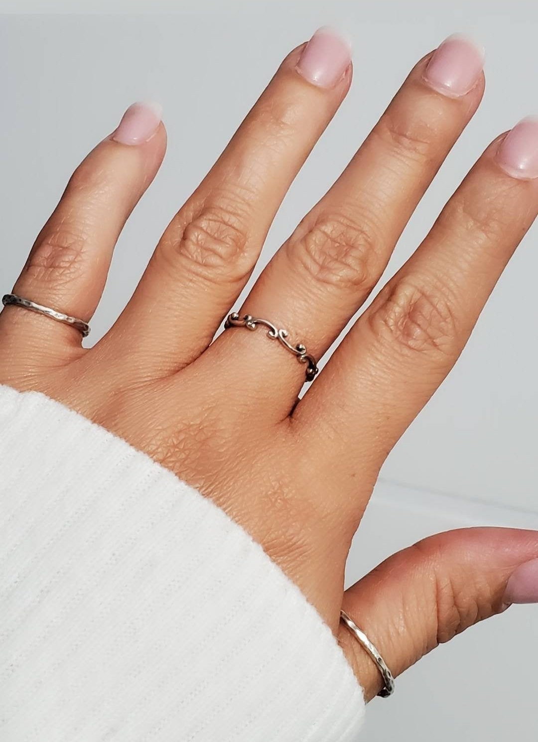 Sterling Silver Swirl Band, Simple Minimalist Ring, Dainty Women's Ring, Wedding Engagement, Gift for Women, Thin Band