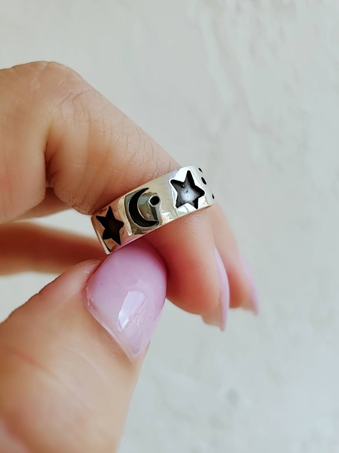 Moon Star Celestial Crescent Ring