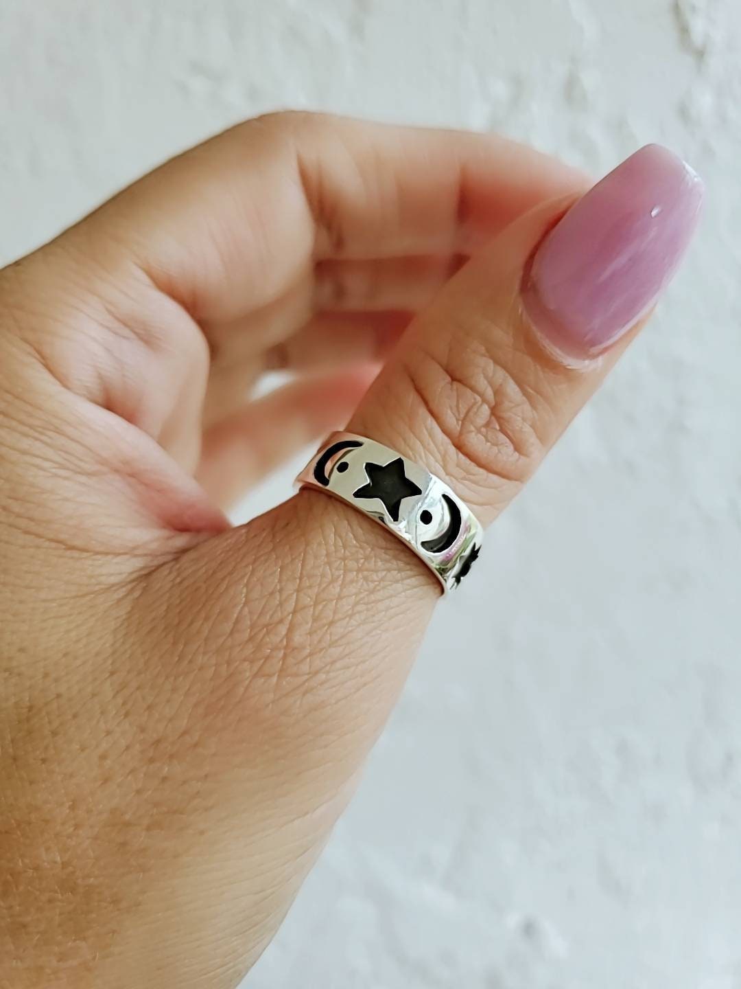 Moon Star Celestial Crescent Ring