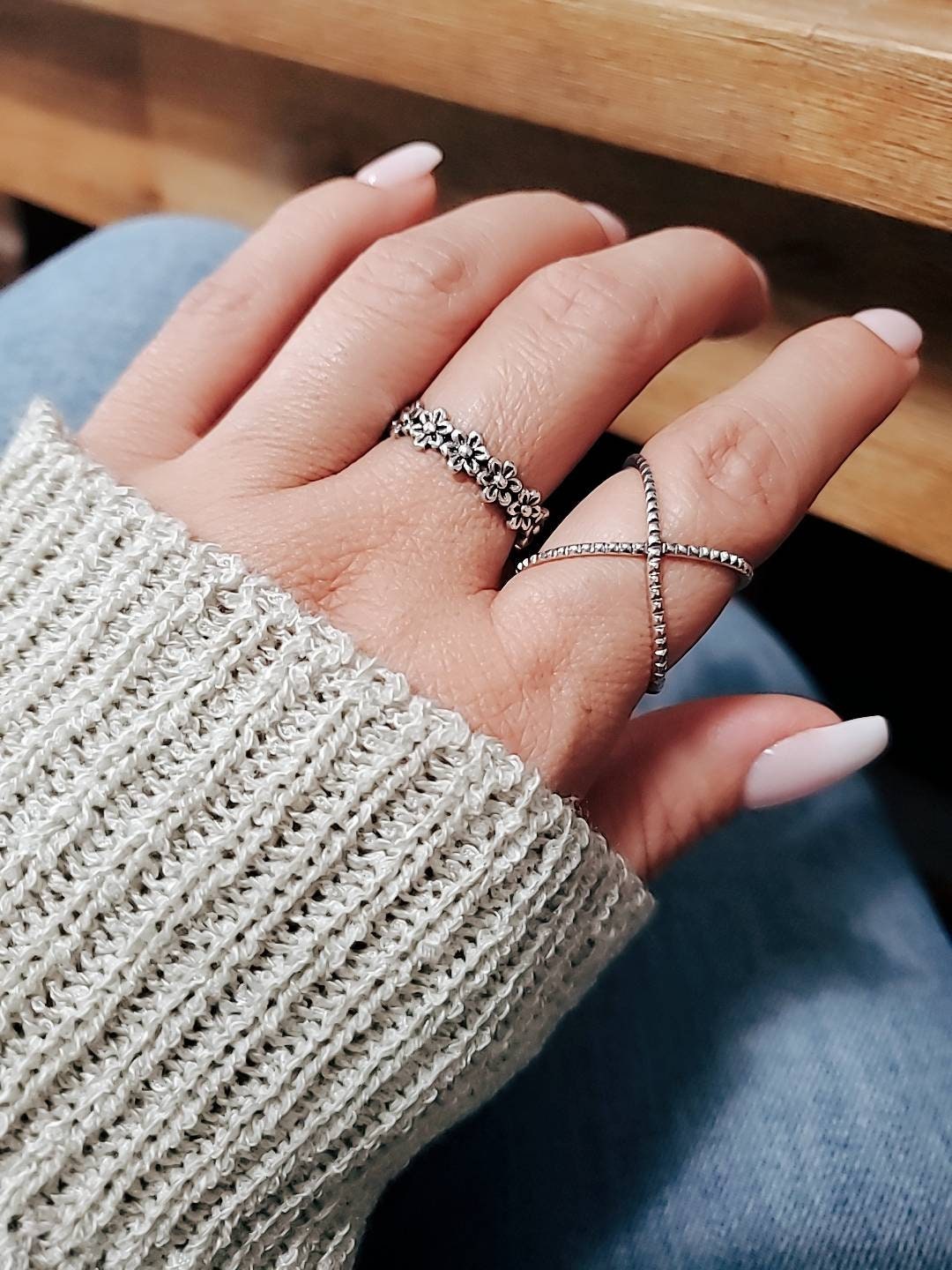 X O Ring, Circle Ring, Sterling Silver Ring, Halo Women Ring, Criss Cross Ring, Bali Statement Ring