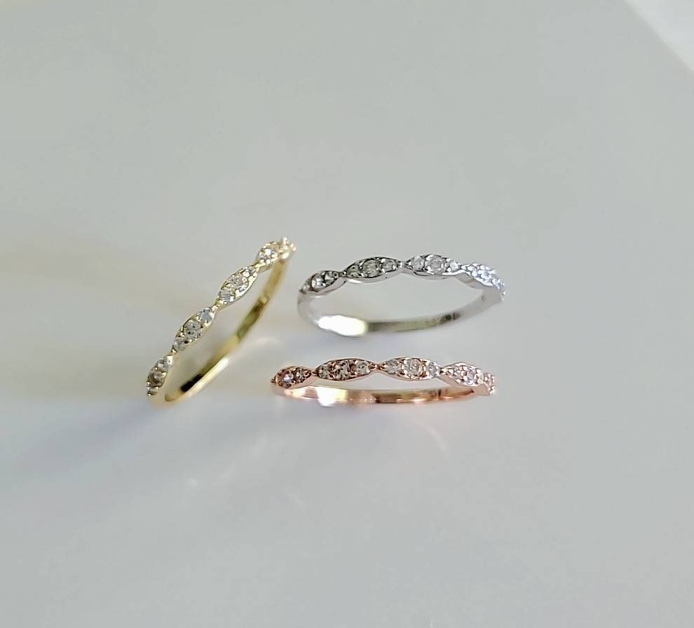 Marquise Ring, Gold, Rose Gold, Silver Band