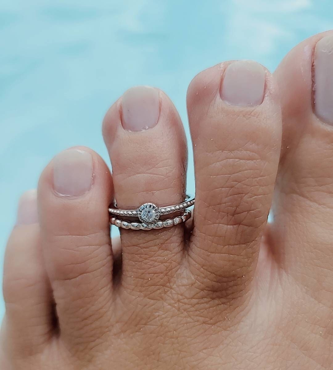 Beaded Toe Ring, Adjustable Ring