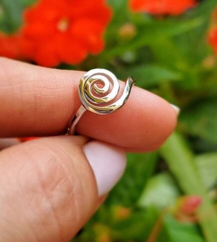 Swirl Ring, Sterling Silver Women Ring, Swirl Minimalist Ring, 925 Stamped, high polished, non tarnish, size 4 to11