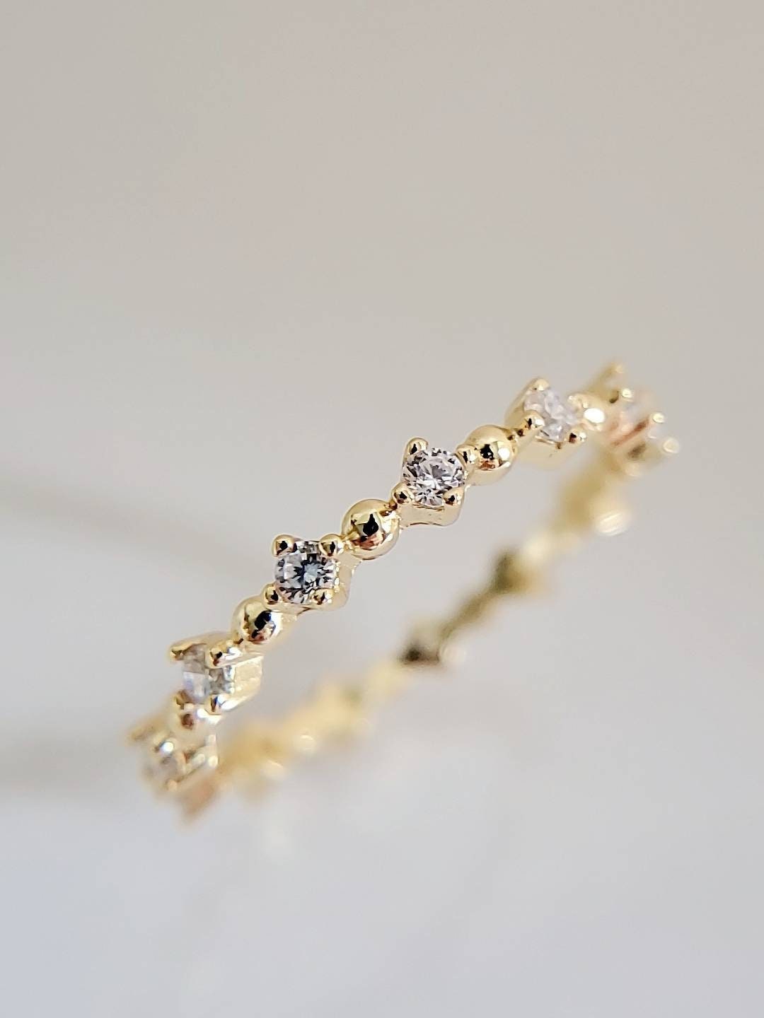 Gold Eternity Ring, Sterling Silver Women Ring