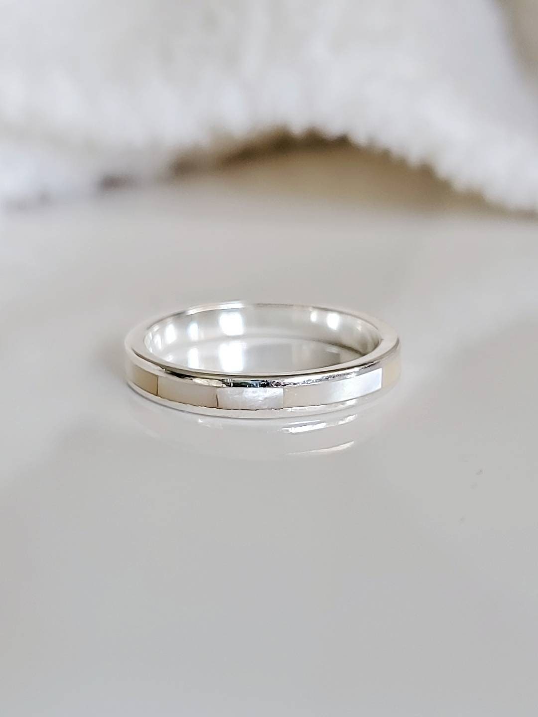 Mother of Pearl Band Mother of Pearl Ring