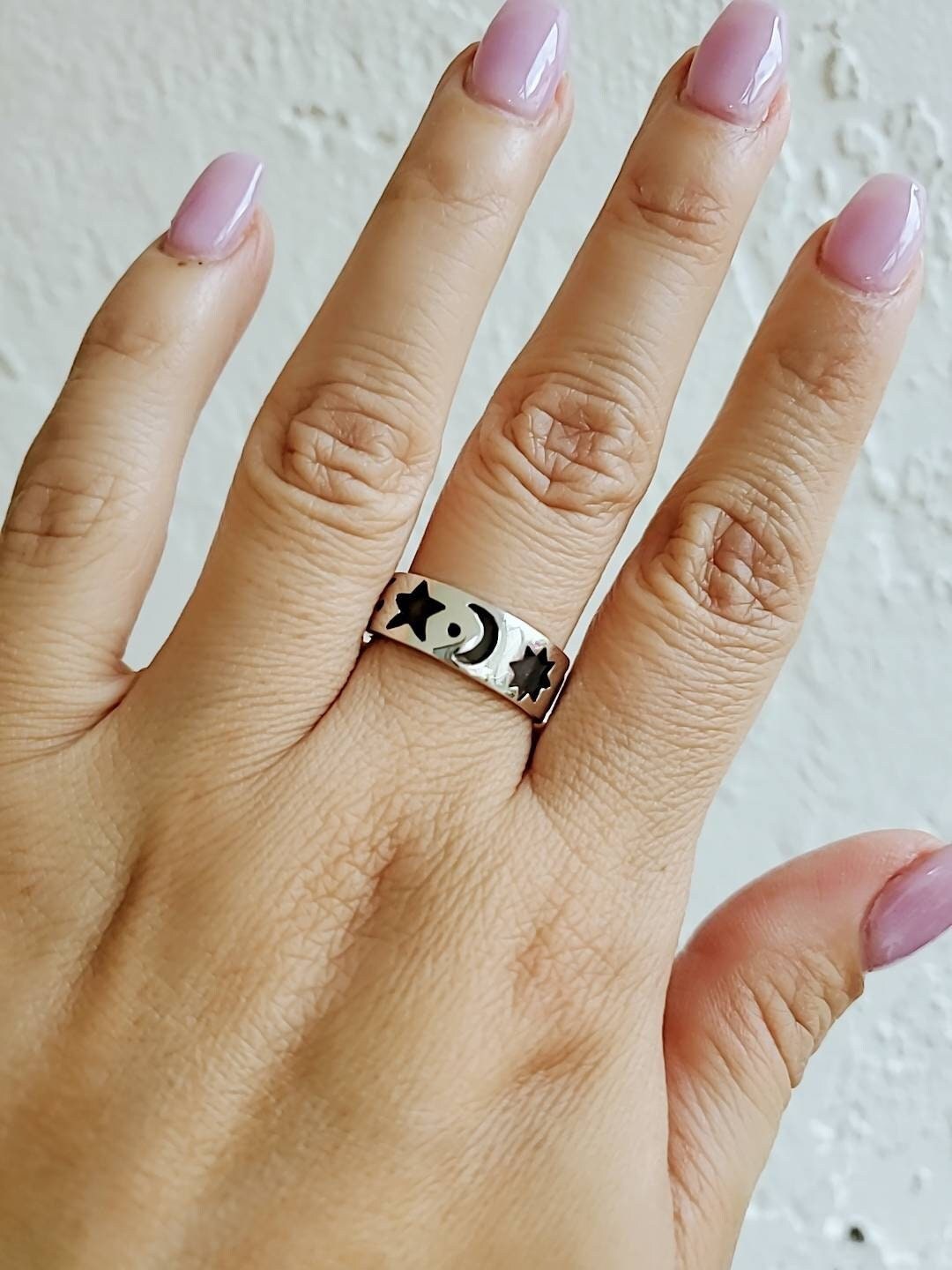 Moon Star Celestial Crescent Ring