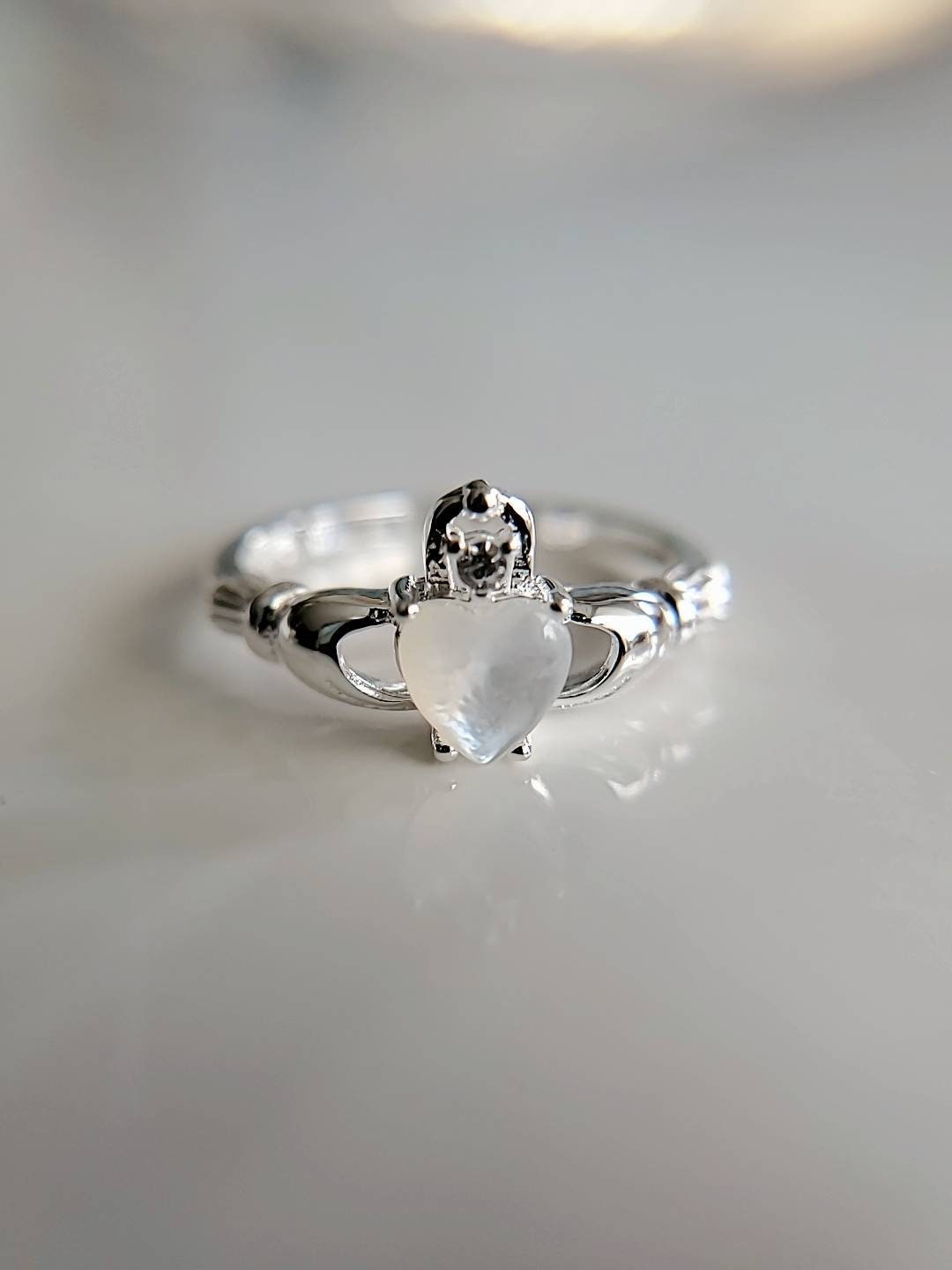 Mother of Pearl Claddagh Ring
