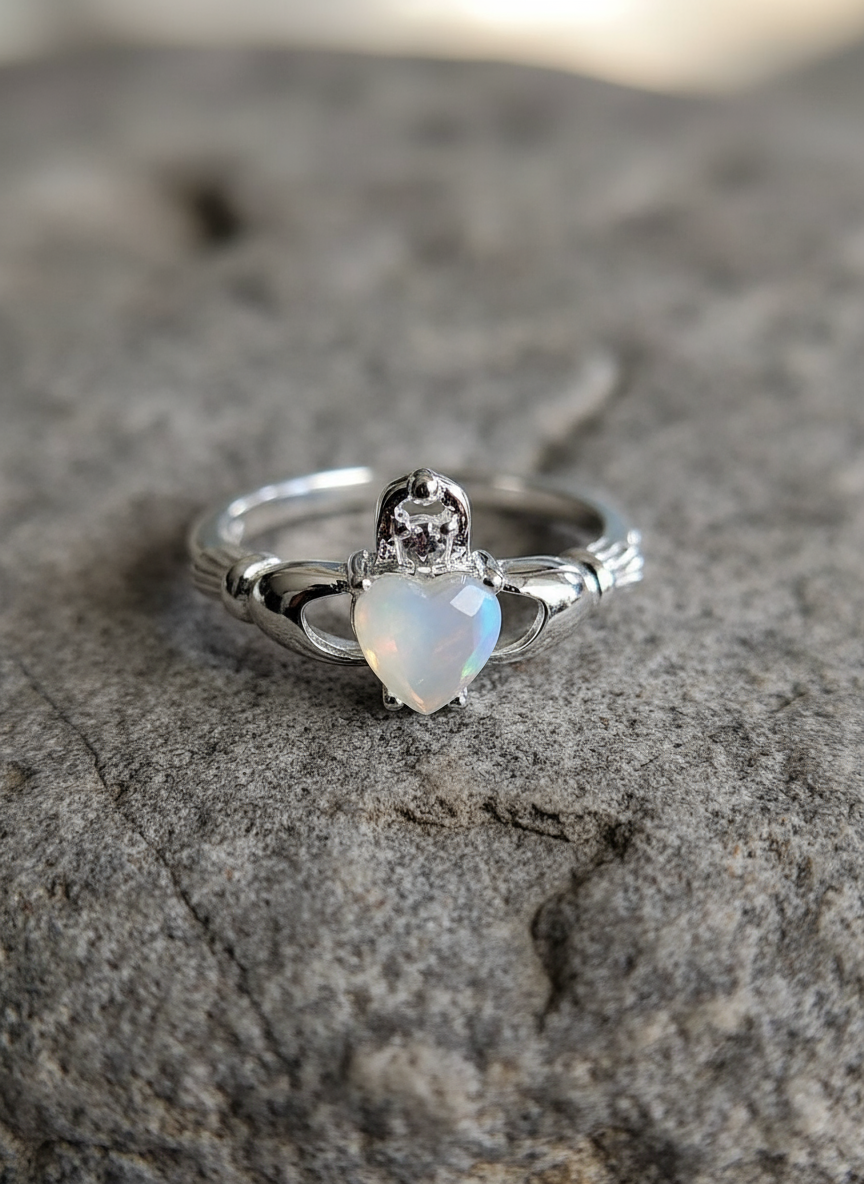 Mother of Pearl Claddagh Ring