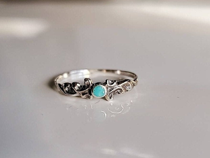 Dainty Turquoise Sterling Silver Ring
