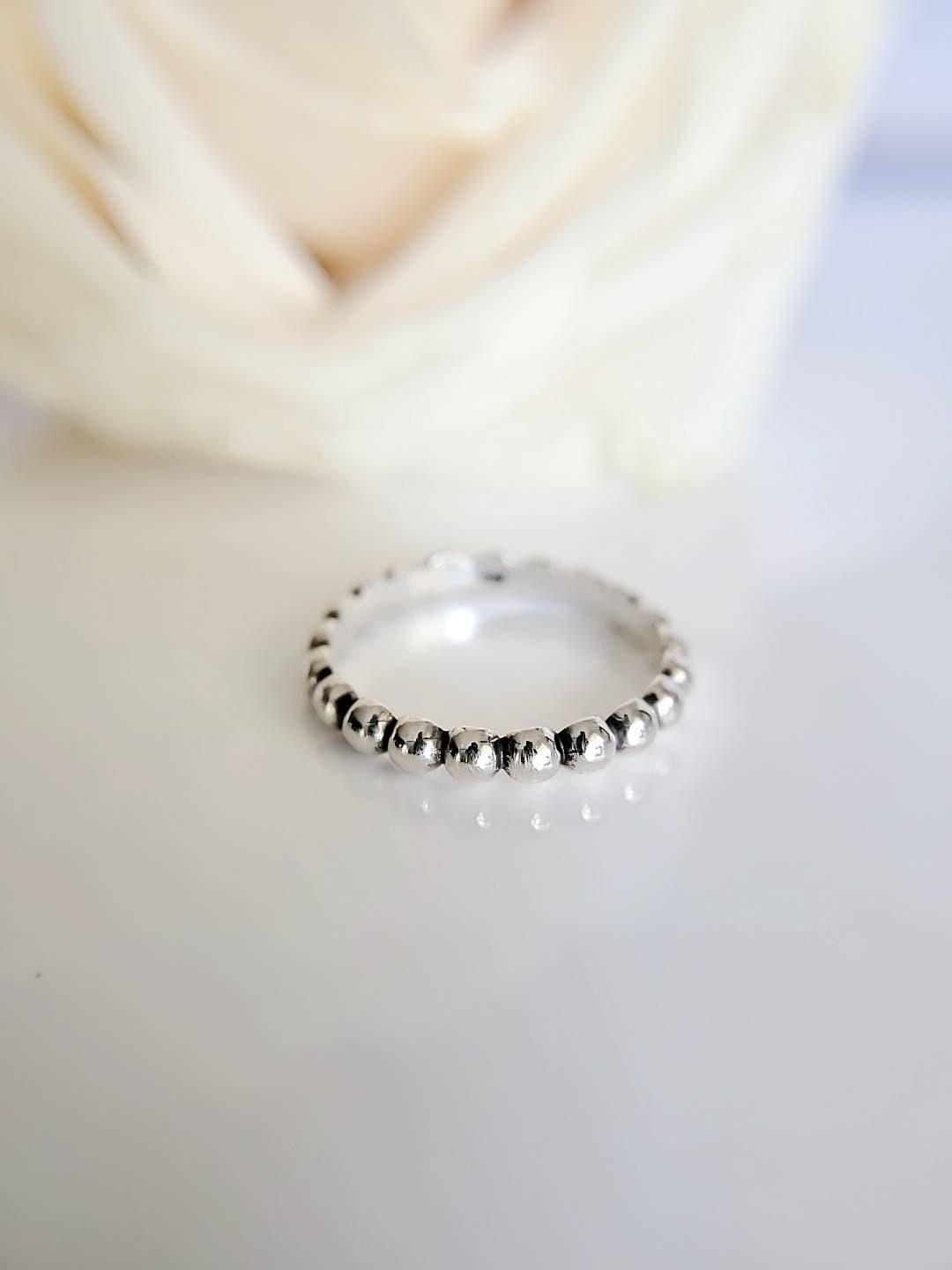 Beaded Simple Stackable Ring