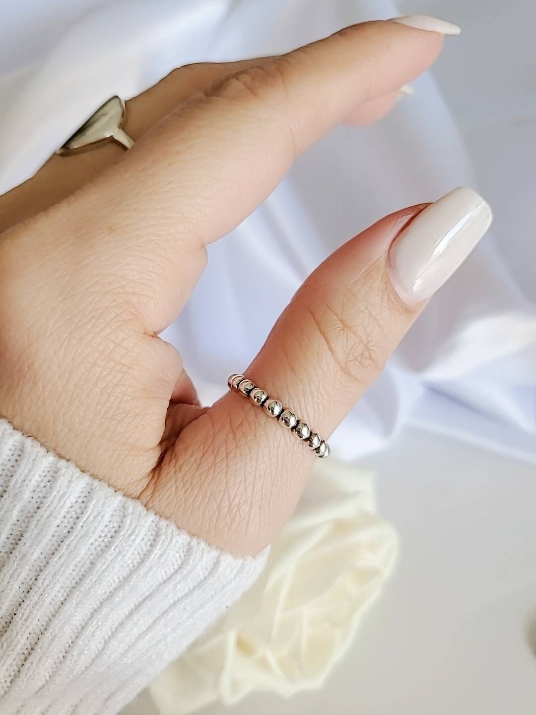 Beaded Simple Stackable Ring