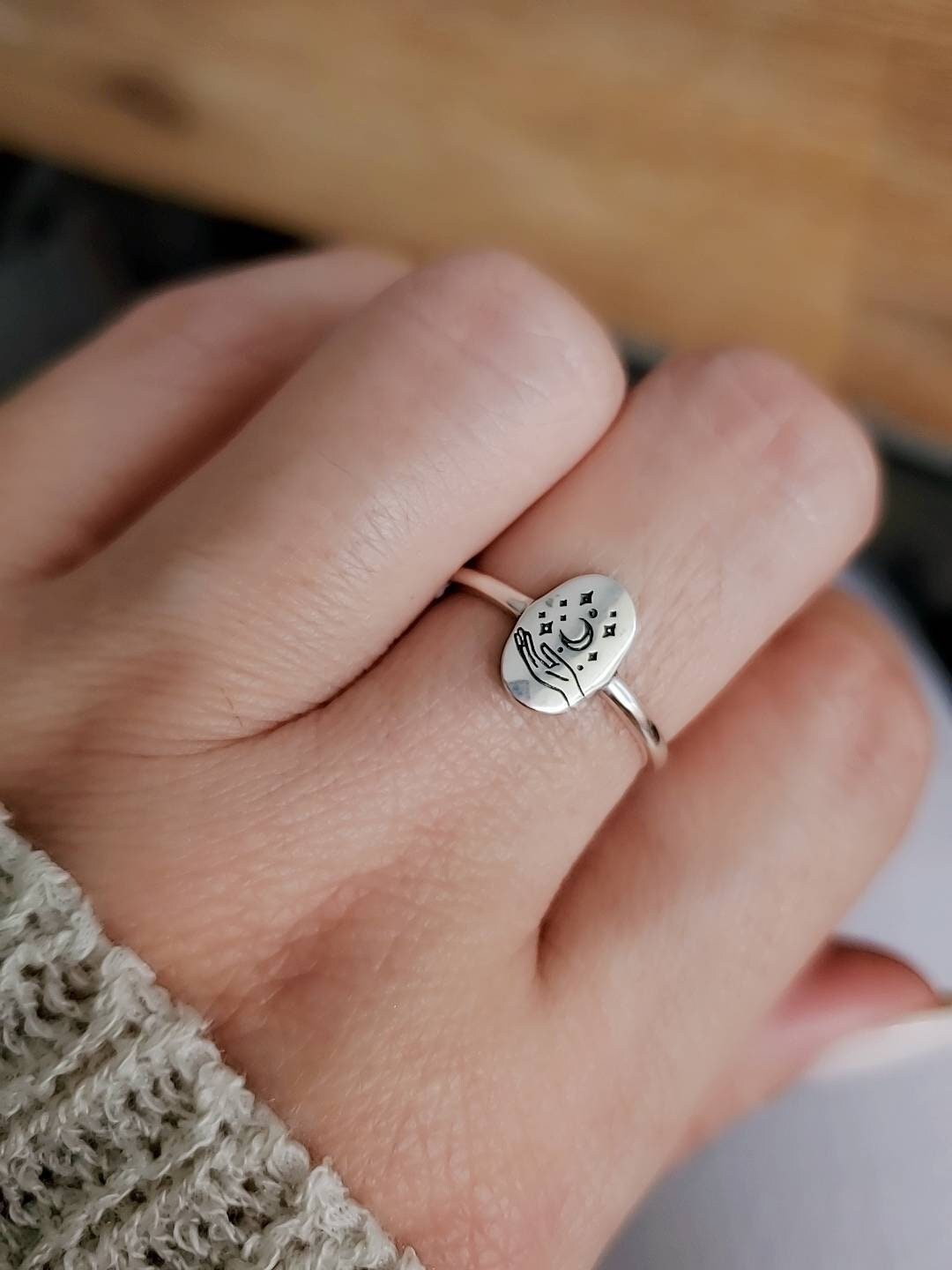 Celestial Hand Sterling Silver Ring
