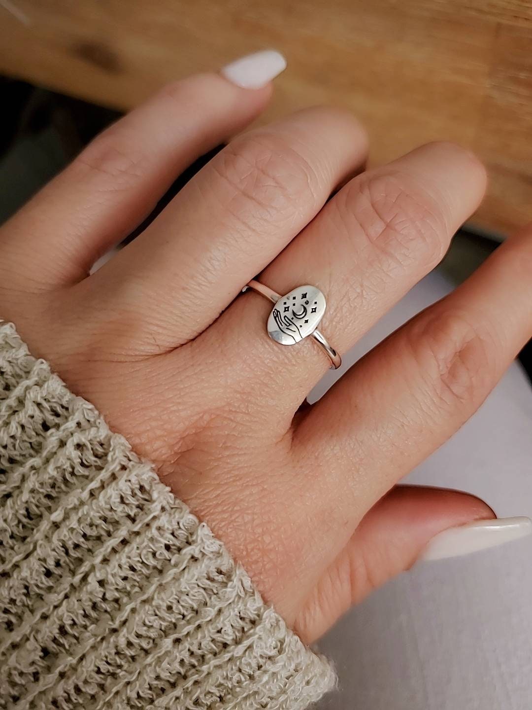 Celestial Hand Sterling Silver Ring