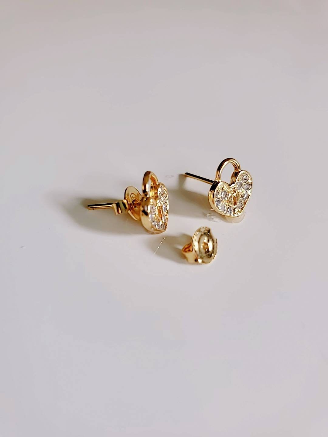 Heart Lock Gold Filled Earrings Padlock Earrings