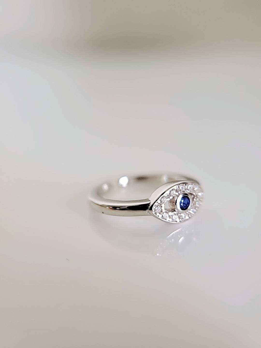 Eye Toe Ring, Sterling Silver Evil Eye Toe