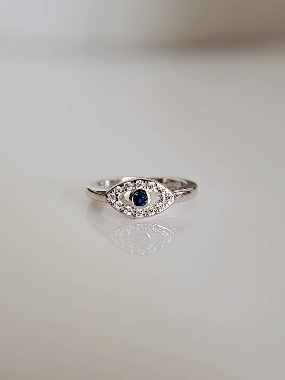 Eye Toe Ring, Sterling Silver Evil Eye Toe