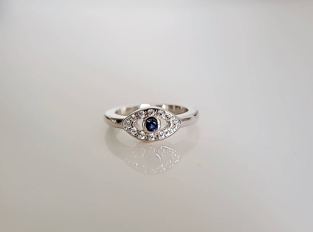 Eye Toe Ring, Sterling Silver Evil Eye Toe